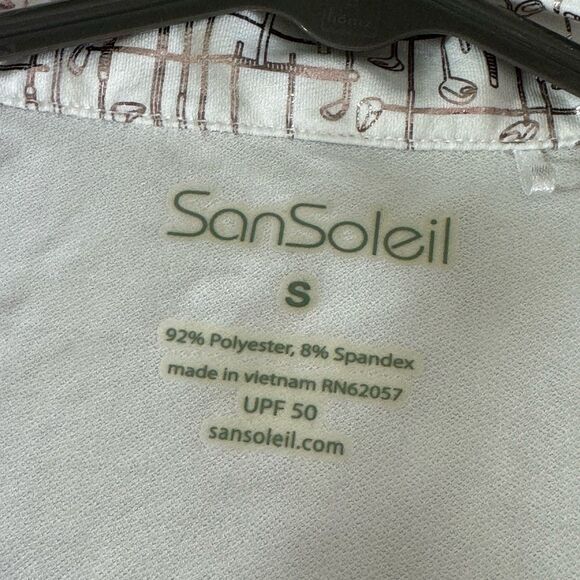 Sansoleil Top Womens Sz Small quoter Zip Sun Glow Mock Neck UPF 50 + Golf New - Picture 5 of 11